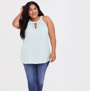torrid Size 1 Mint Eyelet Keyhole Goddess Tank